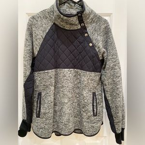 Abercrombie Asymmetrical Snap-Up Fleece sweater